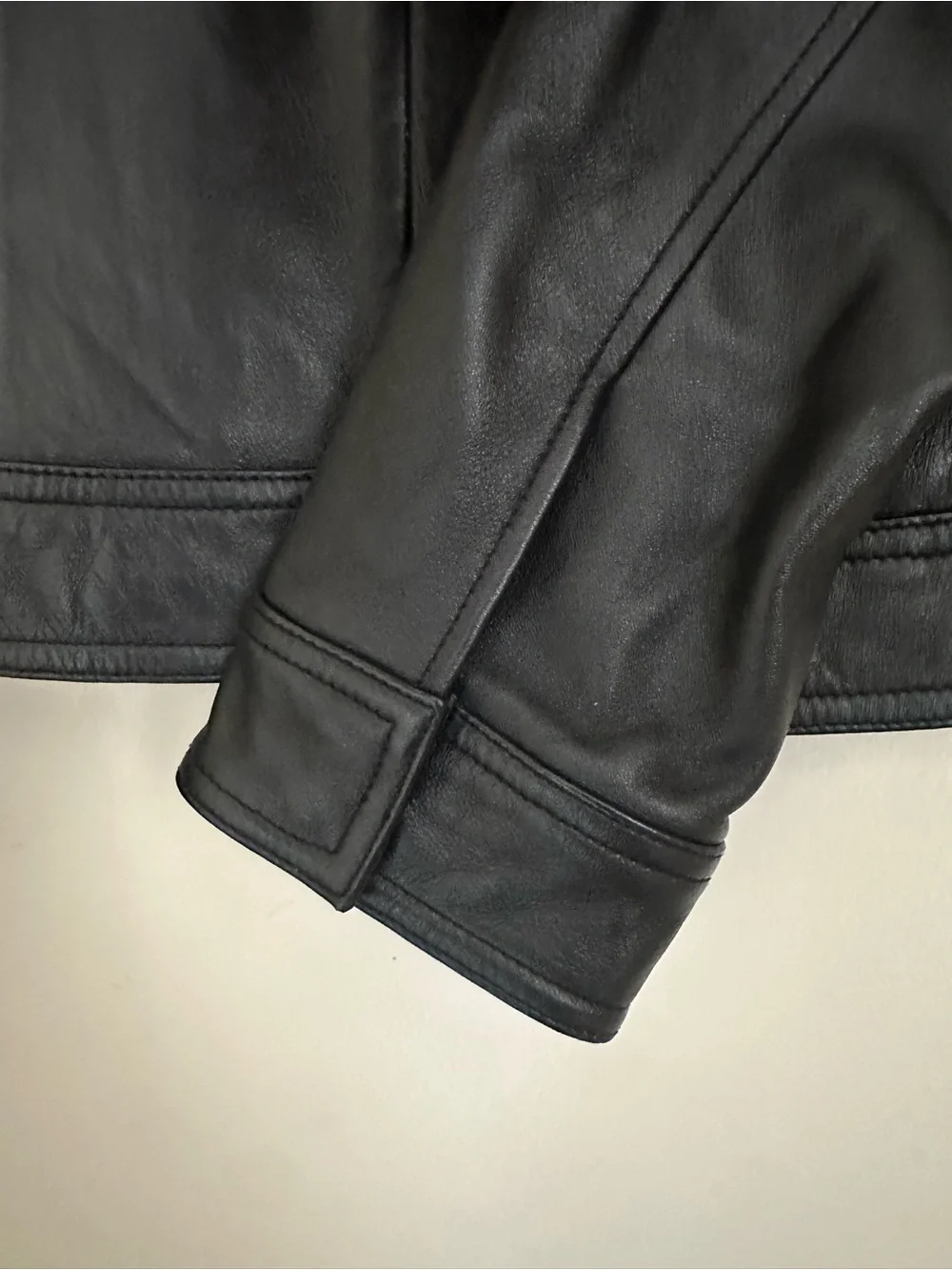 Valerie Stevens Black Leather Zip-Front Jacket